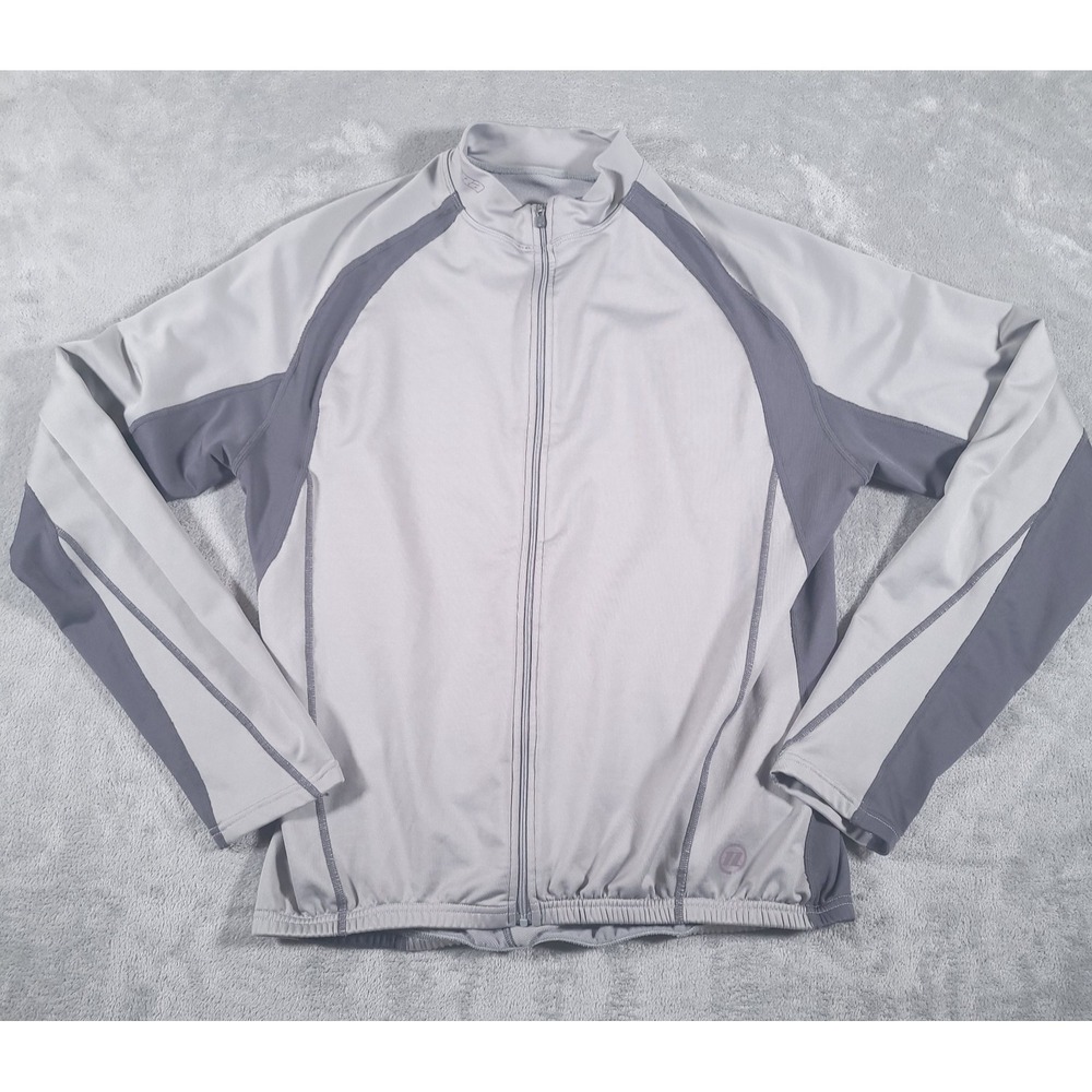 Novara Cycling Jacket Adult XL Extra Large‎ Light Gray Charcoal Full Zip Pockets